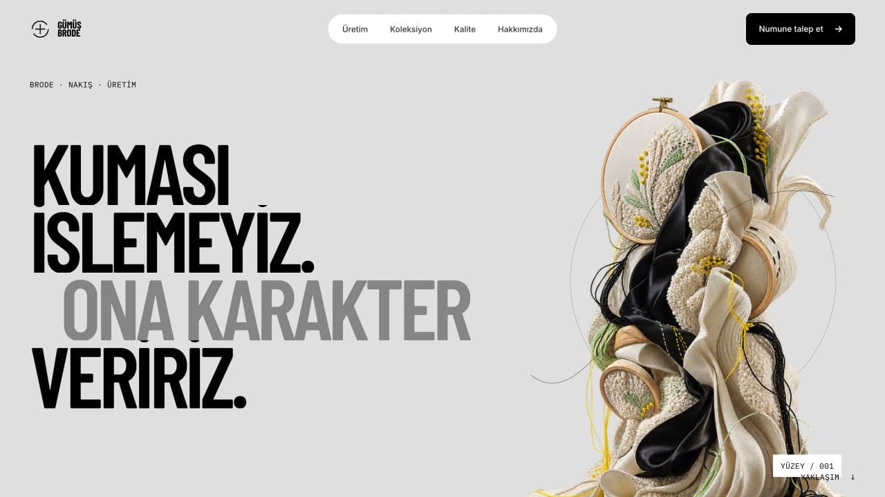 Gümüş Brode marka sitesi ana sayfası